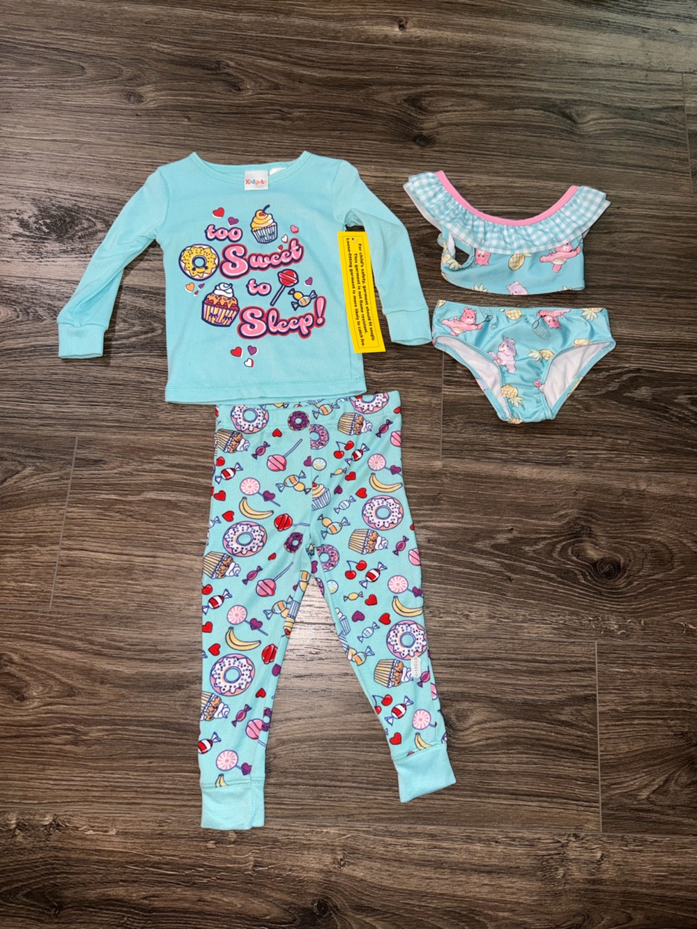 Kidgets Light Blue "Sweet to Sleep" Print Pajama Set & bathing suit size 18M